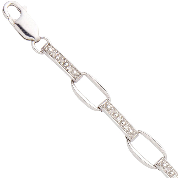 Contemporary Sterling Silver Diamond Bracelet – Forever Today by Jilco