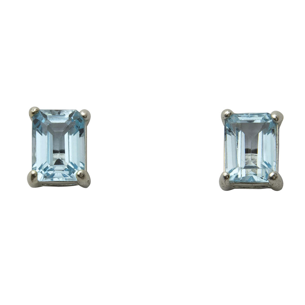 Emerald-Cut Gemstone Earrings