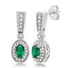 Diamond & Oval Sapphire Earrings