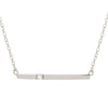 Sterling Silver Diamond Bar Necklace - Gold Overlay