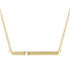 Sterling Silver Diamond Bar Necklace - Gold Overlay