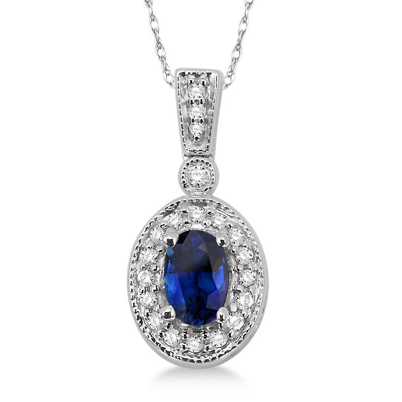 Diamond & Oval Gemstone Necklace