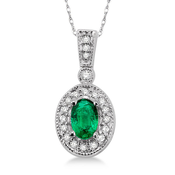 Diamond & Oval Gemstone Necklace