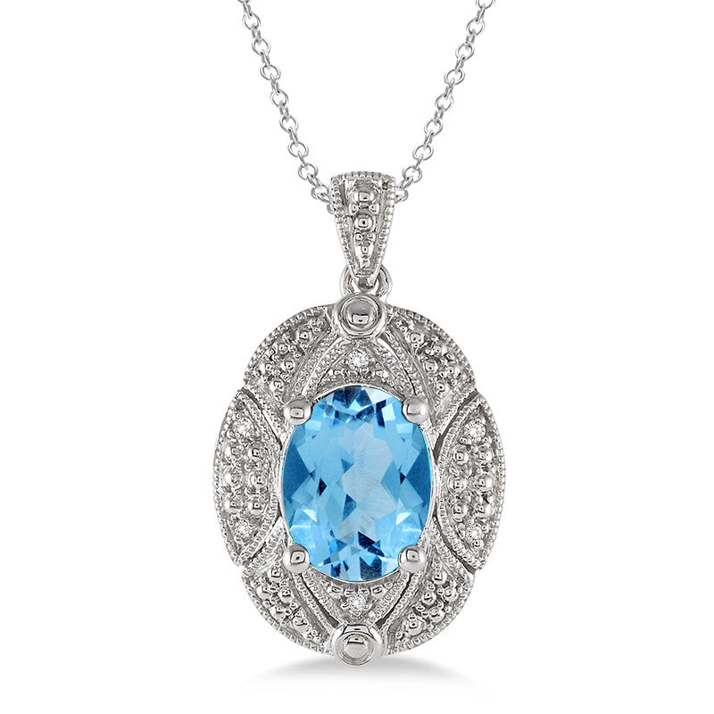 高速 割引 2024 東日本 & Topaz Blue Diamond Jilco by Today Forever – Necklace Filigree トパーズ