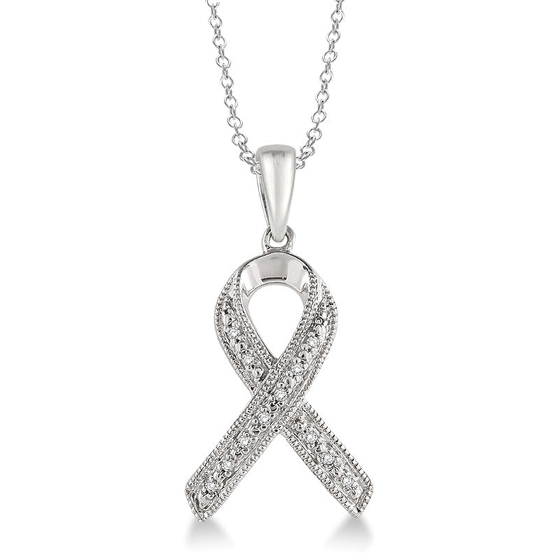 ネックレス・ペンダント VVV Ribbon Pendant Beads Chain Surgical Necklace BFK134 Diamond Ribbon Necklace – Forever Today by Jilco