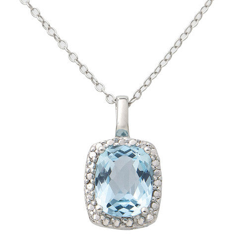 Blue Topaz Contemporary Sterling Silver Necklace Blue Topaz Contemporary Sterling Silver Necklace