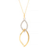 Nouveau diamond necklace with .10twt round diamonds set in 10k white & yellow gold