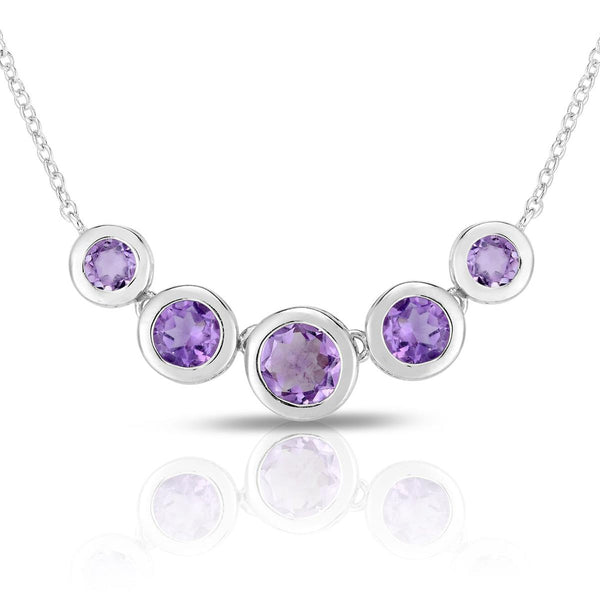 Bezel Set Genuine Gemstone Necklace – Forever Today by Jilco