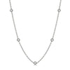 photo of necklace, eleven round brilliant diamonds — 1.00twt 14k white gold. 18" long. 