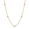 photo of necklace, eleven round brilliant diamonds — 1.00twt 14k yellow gold. 18" long. 