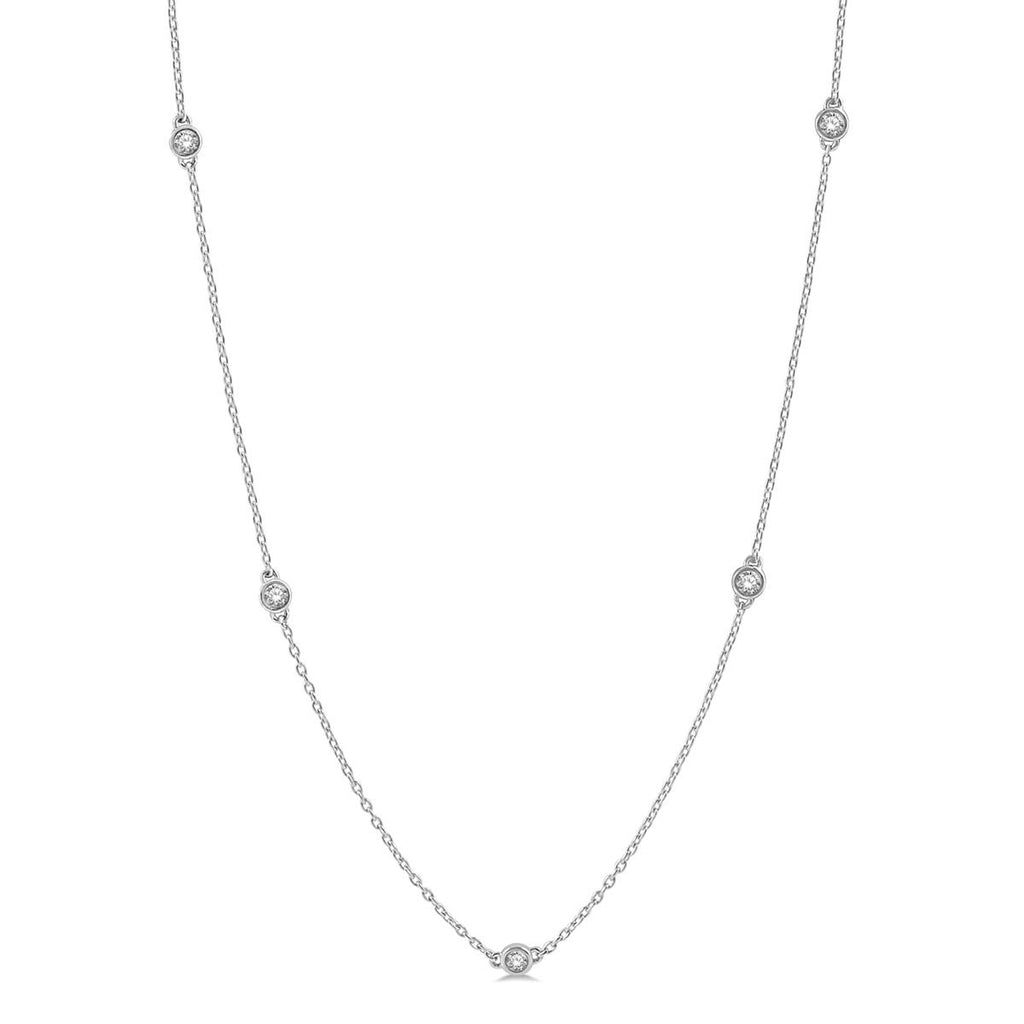 Round Brilliant Diamond Necklace - .75twt