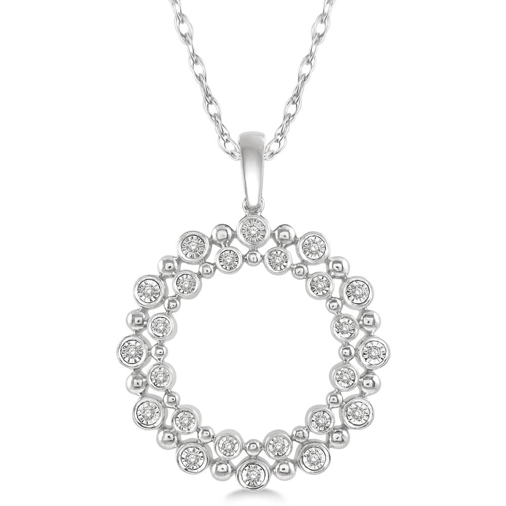 Twin Halo Diamond Necklace