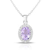 oval amethyst and white topaz necklace