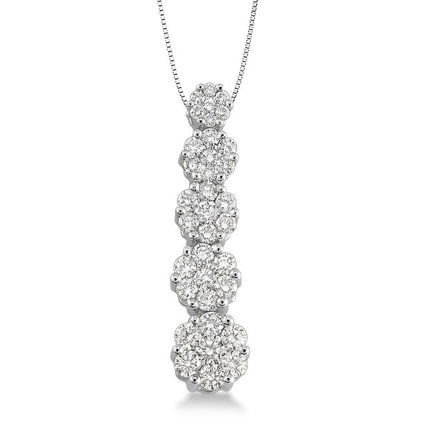 Cascading Diamond Cluster Necklace