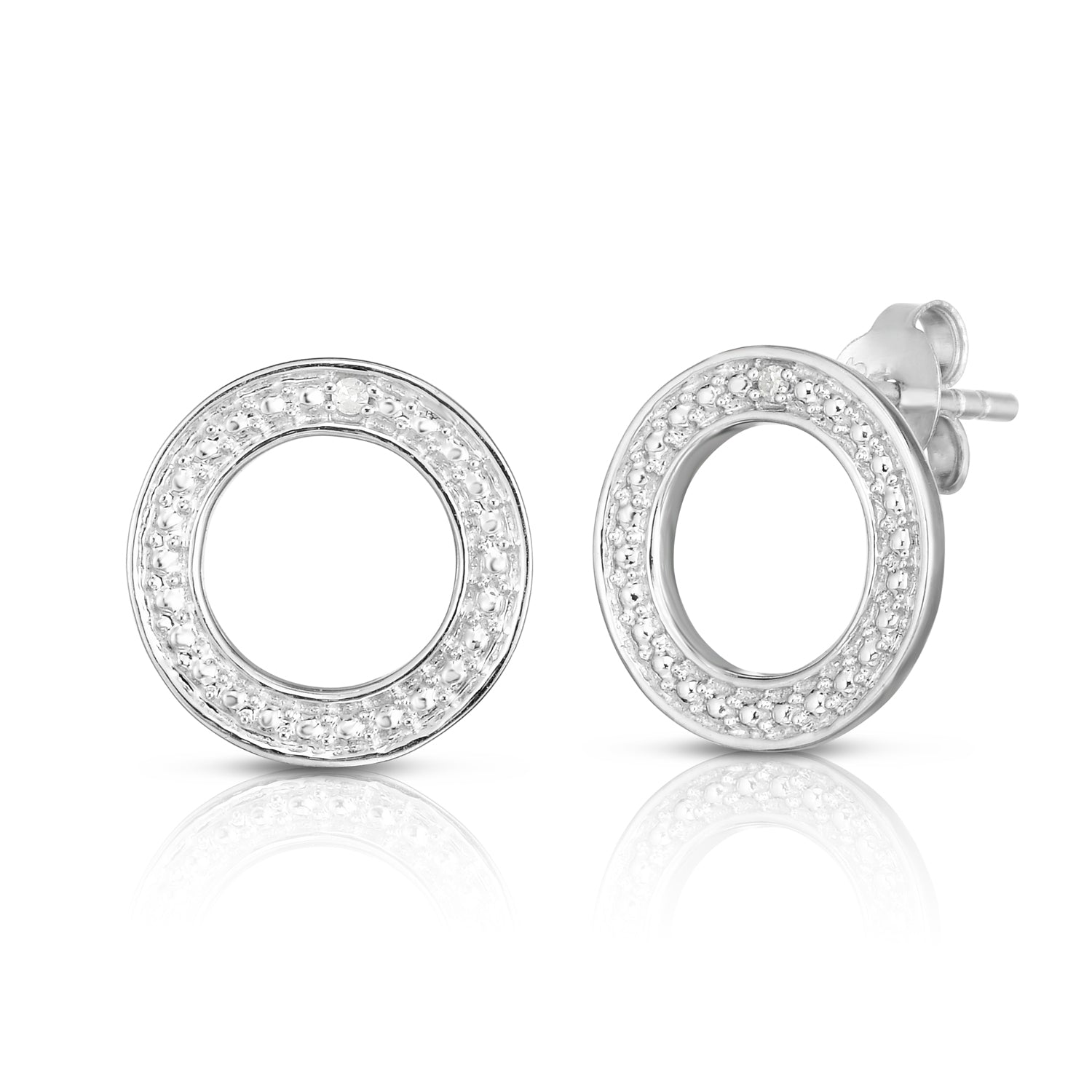 【関税込み】Rockaway Earrings in Diamonds/Silver circle-diamond-earrings-JE1618