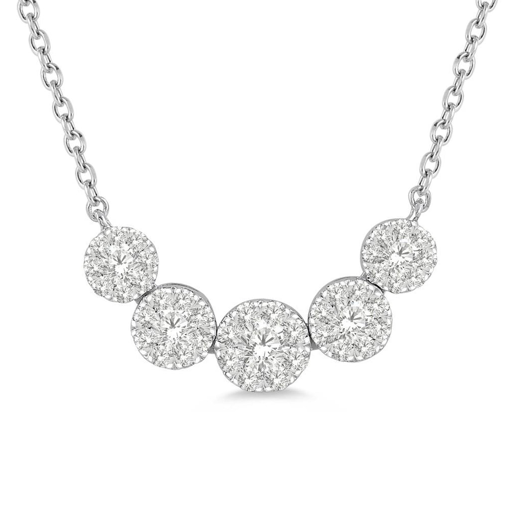 Diamond Cluster Necklace - .50twt