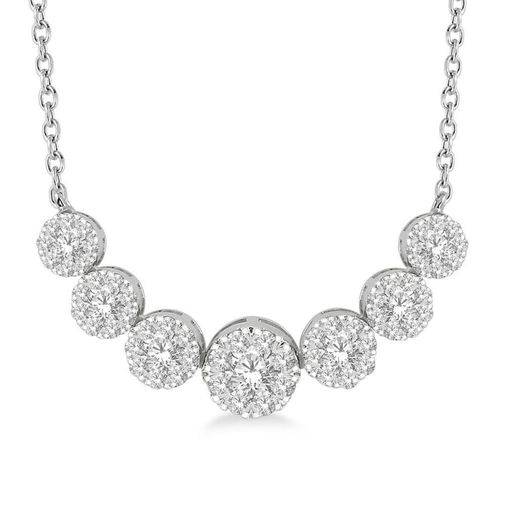 Diamond Cluster Necklace - .75twt