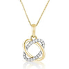 photo of diamond infinity necklace, .10twt round brilliant cut diamonds set in 10k yellowgold and suspended from an 18" cable chain