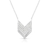 photo of V pendant, .15twt round diamonds set in sterling silver on a cable chain