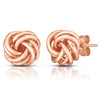 photo of rose gold love knot earrings