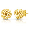 photo of yellow gold love knot earrings